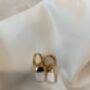 Luxury Mother Of Pearl Bridal Gold Huggie Hoops, thumbnail 1 of 2