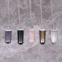 Gemstone Flat Pencil Pendant Rose Quartz, thumbnail 5 of 8