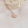 Solid Gold Engraved Star Mini Oval Necklace, thumbnail 6 of 9