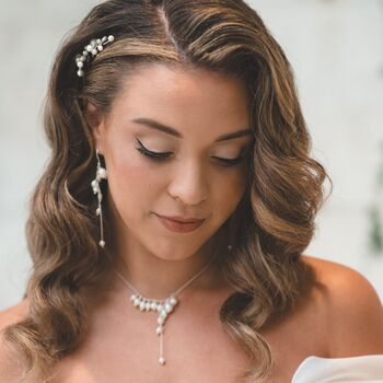 Delicate Black Or White Pearl Waterfall Necklace, 4 of 11