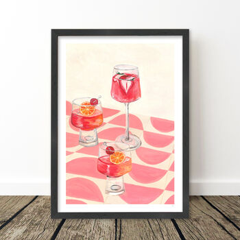 Pink Cocktails Retro Kitchen Print, 7 of 8