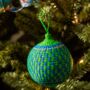 Green And Blue Christmas Baubles Pack Of Three, thumbnail 1 of 8