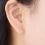 Gold Crescent Moon Stud Earrings, Dainty Minimalistic Studs, thumbnail 2 of 7
