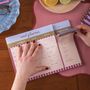 A4 Weekly Meal Planner Pad | Berry Stripe, thumbnail 2 of 5