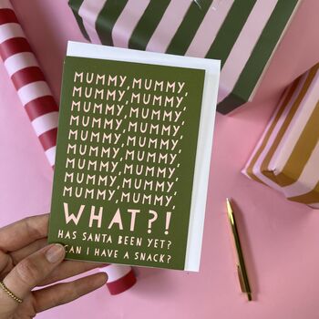 Funny Christmas Mummy Or Daddy Snack Card, 4 of 4