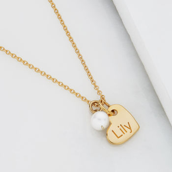Personalised Heart And Pearl Necklace, 2 of 7