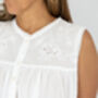 Women's White Cotton Nightdress Molly, thumbnail 2 of 4