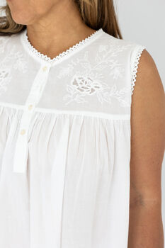 Women's White Cotton Nightdress Molly, 2 of 4