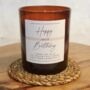 60th Birthday Gift Amber Glass Candle, thumbnail 1 of 6