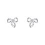 Silver Plated Children's Ribbon Bow Stud Earrings, thumbnail 3 of 3