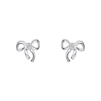 Silver Plated Children's Ribbon Bow Stud Earrings, 3 of 3