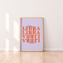 Libra Typography Zodiac Print, thumbnail 6 of 6