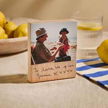 Memorial Photo Block With Engraved Handwriting, 2 of 2