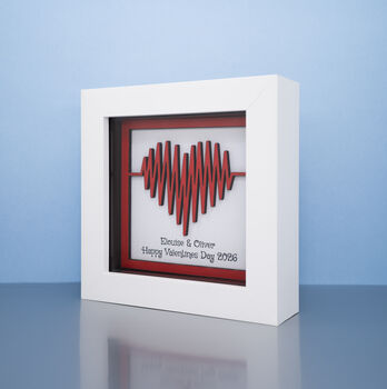Personalised Valentine’s Day Gift Red Heartbeat Love Small Frame, 3 of 4