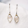 Molten Sterling Silver Freshwater Pearl Drop Earrings, thumbnail 1 of 9