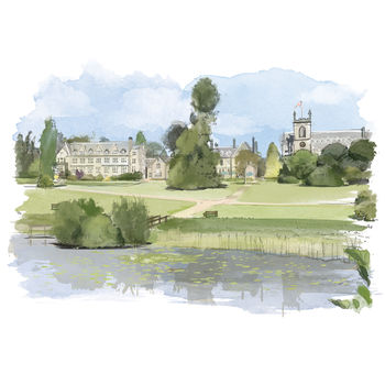 Personalised Wedding Venue Or Church Illustrated Print, 5 of 12