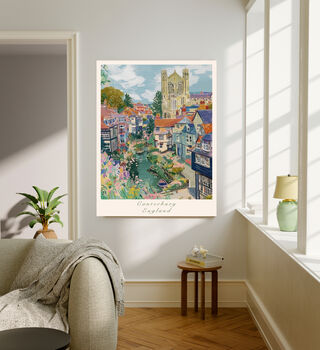 Canterbury City Travel Art Print, 3 of 4