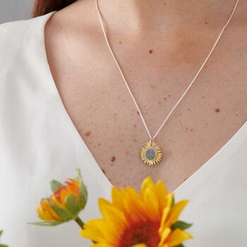 Sunflower Silver Necklace Large, 5 of 9