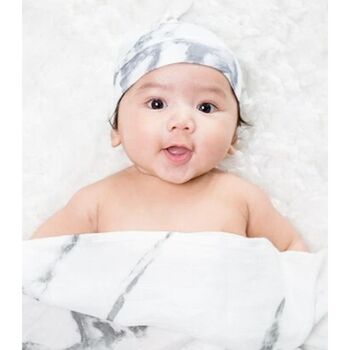 Unisex Bamboo Hat And Swaddle Blanket Baby Gift Set, 3 of 7