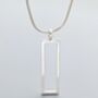Recycled Silver Vertical Frame Necklace, thumbnail 3 of 5