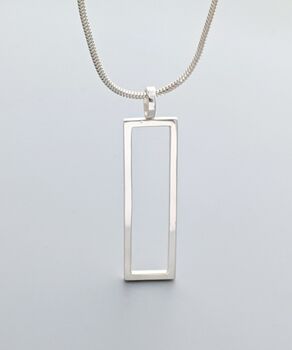 Recycled Silver Vertical Frame Necklace, 3 of 5