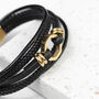 Personalised Men's Mayfair Leather Bracelet, thumbnail 2 of 8