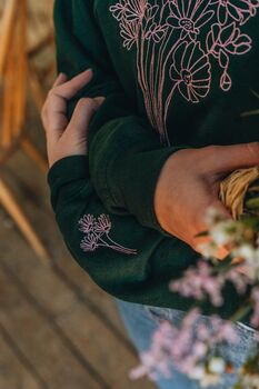 Embroidered Big Bunch Of Flowers Sweater, 6 of 6