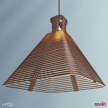 Zooki 12 'Serapis' Wooden Pendant Light, 2 of 11