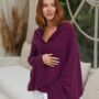 Plum Purple 100% Cashmere Multi Ways Button Poncho Shawl Gift Boxed, thumbnail 3 of 11