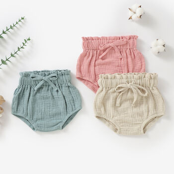 Organic Cotton Muslin Baby Bloomers And Headband Set, 5 of 5