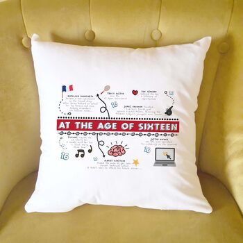 Personalised 16th Birthday Cushion Gift, 8 of 12