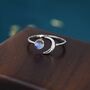 Sterling Silver Moonstone Moon Stacking Ring, thumbnail 2 of 11