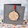 Personalised Gold Foiled Christmas Decoration Card, thumbnail 1 of 3