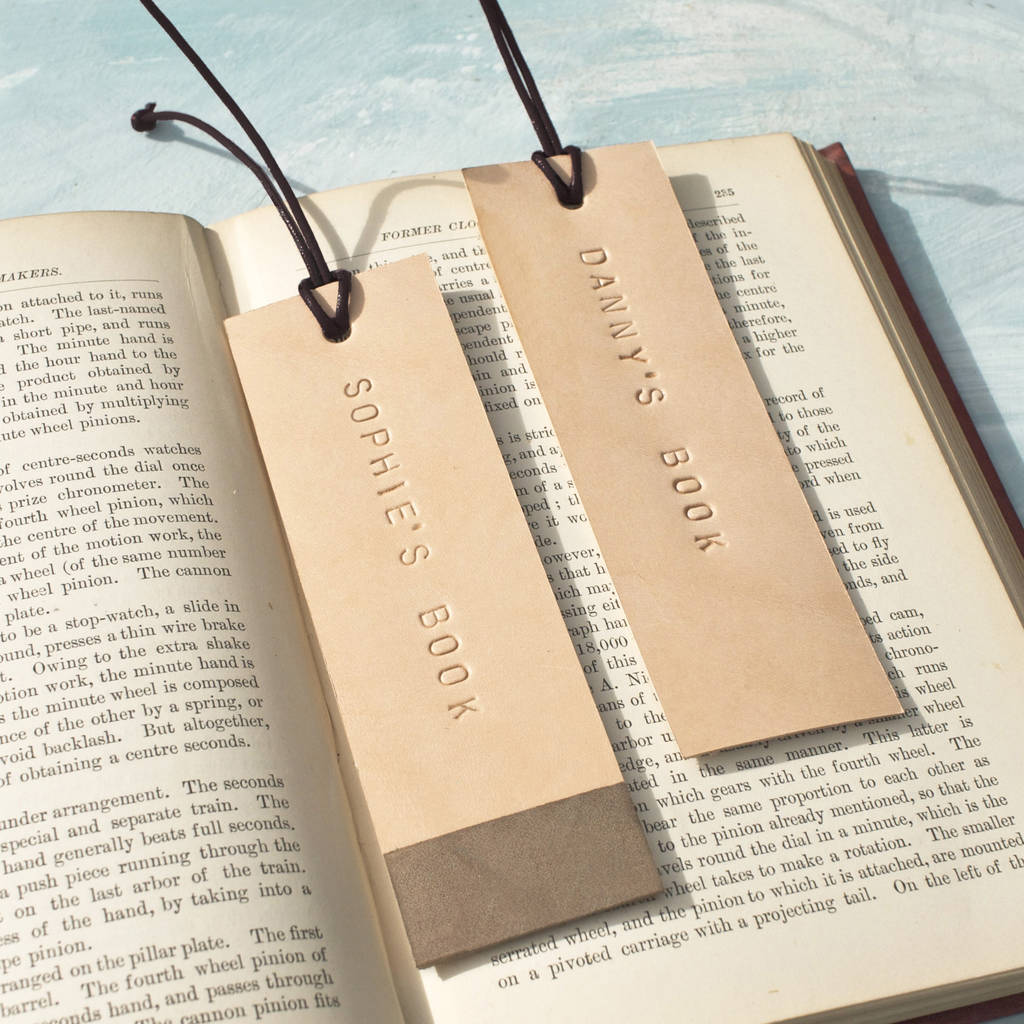 Personalised Natural Leather Book Mark By Swag And Tassel