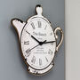 Personalised Teapot Shape Wooden Clock, thumbnail 2 of 2