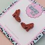 Red Glitter High Heel Resin Stud Earrings, thumbnail 4 of 4
