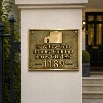Traditional Engraved House Name And Number Address Plaque, 4 of 8