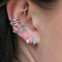 Sparkling Single Star Huggie Earrings, thumbnail 4 of 6