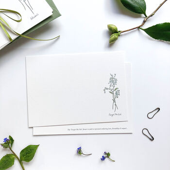 Hand Illustrated ‘Spring Flowers’ Flat Notecard Set, 4 of 8