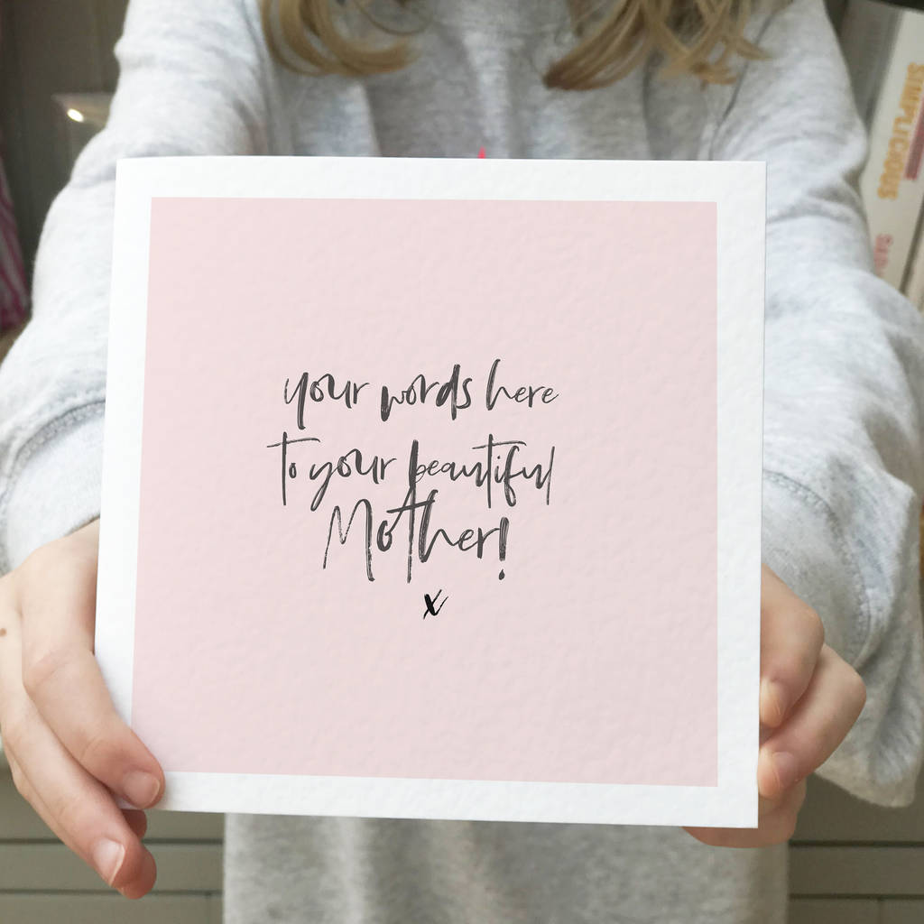 personalised mother s day card calligraphy by lily summery
