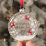 Personalised Reindeer Wreath Christmas Tree Bauble, thumbnail 3 of 5