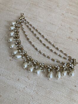 Antique Gold Plated Pearl Ear Chains/Kaan Chain, 3 of 4