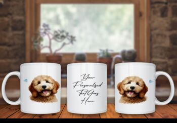 Personalised Golden Doodle Dog Hearts Pet Gift Mug, 2 of 2