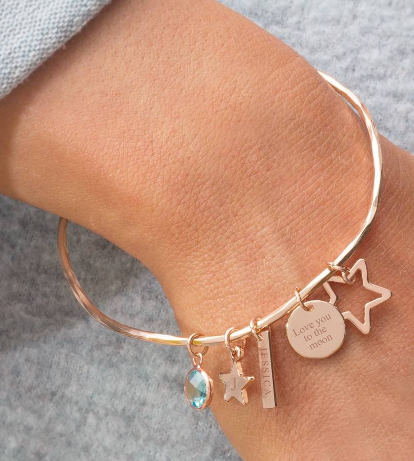 Personalised Skinny Charm Friendship Bracelet By Bloom Boutique