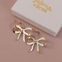 Golden Bow Hoop Earrings, thumbnail 2 of 4