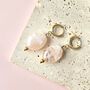 Handmade Swirl Lampwork Glass Huggie Hoop Earrings, thumbnail 6 of 9