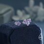 Asymmetric Hand Painted Enamel Hydrangea Flower Bouquet Stud Earrings In Sterling Silver, thumbnail 5 of 12