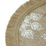 Set Of Four Cream Mandala Print Hessian Tablemats, thumbnail 2 of 3