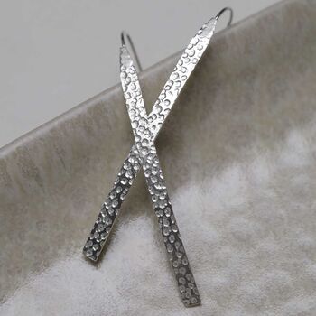 Sterling Silver Urban Armour Drop Earrings, 9 of 10