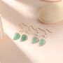 Sterling Silver Dangling Carved Jade Leaf Earrings With Natural Freshwater Pearls, thumbnail 3 of 12